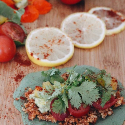 Raw Nasturtium & Walnut ‘Meat’ Tacos